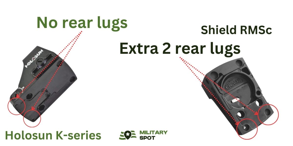 Shield RMSc vs Holosun Kseries footprint Military Spot